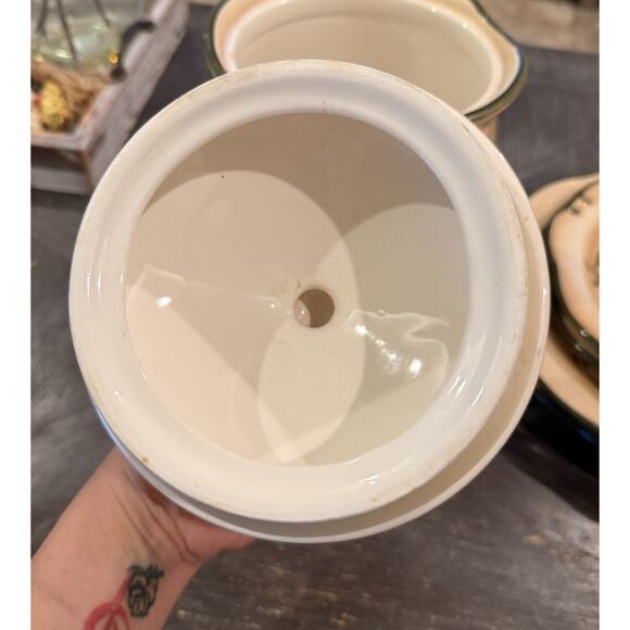 Home Trends Fruit Harvest 5 Pc Set Plates & Cookie Jar Hand Painted Stoneware - Picture 6 of 16